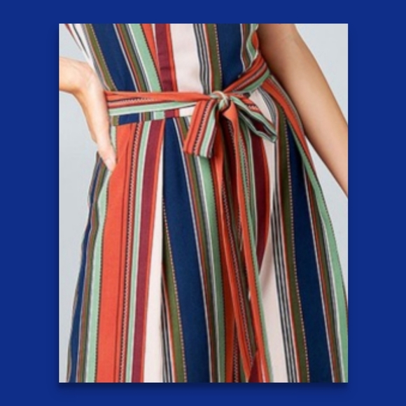 Striped Jumpsuit Multicolor Designer Rainbow Go to NEW listing - Picture 4 of 9